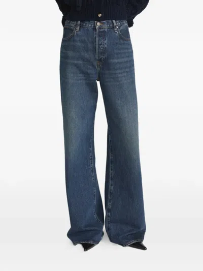 Frame Wide-leg Trousers In Blue