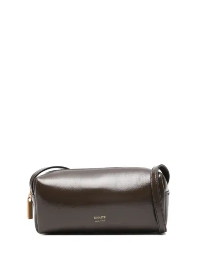 Khaite Logo-print Zip Mini Bag In Brown