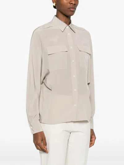 Brunello Cucinelli Pocket Button Shirt In Neutral