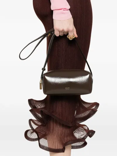 Khaite Logo-print Zip Mini Bag In Brown