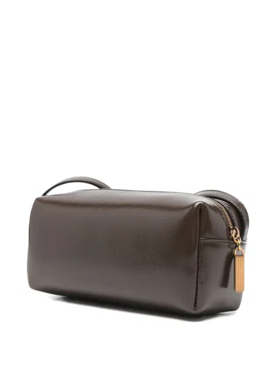 Khaite Logo-print Zip Mini Bag In Brown