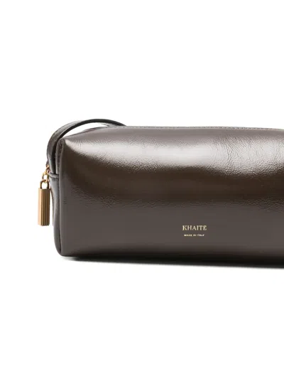 Khaite Logo-print Zip Mini Bag In Brown