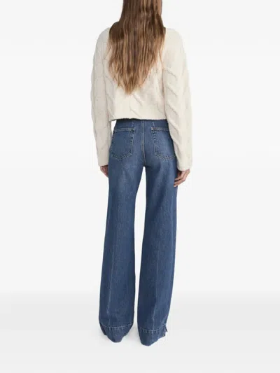 Frame Wide-leg Trousers In Blue