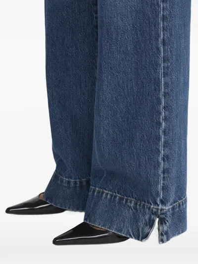 Frame Wide-leg Trousers In Blue