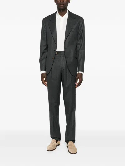 Brunello Cucinelli Single-breasted Suit In Gray