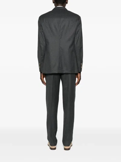 Brunello Cucinelli Single-breasted Suit In Gray