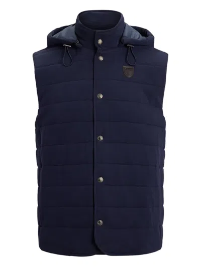 Polo Ralph Lauren Quilted-design Hooded Vest In Blue