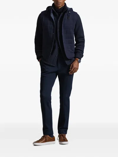 Polo Ralph Lauren Quilted-design Hooded Vest In Blue