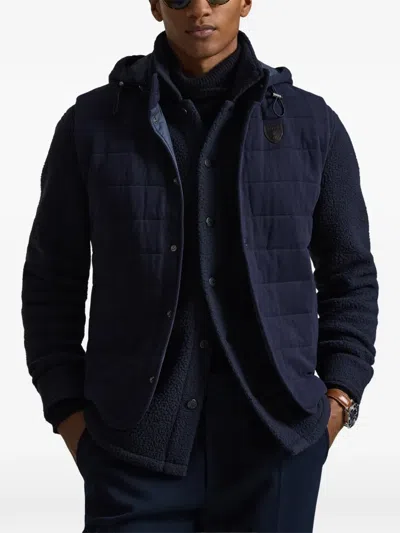Polo Ralph Lauren Quilted-design Hooded Vest In Blue