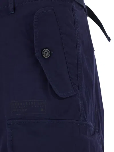 Dsquared2 Men Blue Shorts With Wide Leg And Four Flap Pockets With Buttons In Cotton Stretch Man In Blue