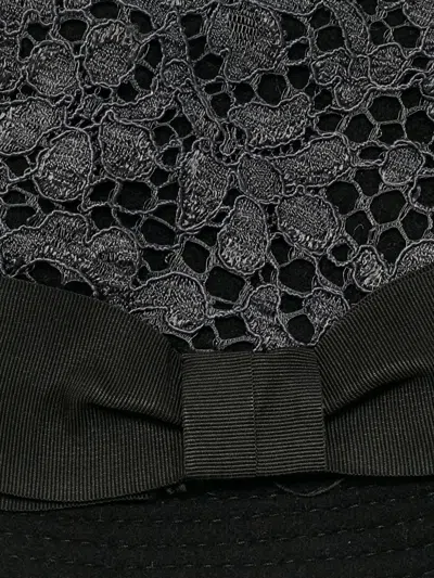 Pre-owned Dolce & Gabbana Lace-overlay Bucket Hat In Black