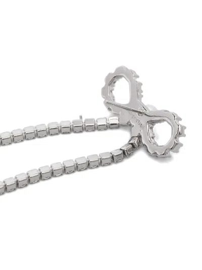 Self-portrait Crystal-embellished Drop Earrings In Silver