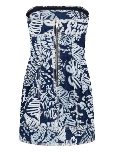 Dsquared2 Zip-fastening Mini Denim Dress In Blue