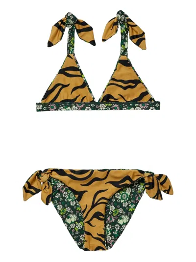 Scotch & Soda Two-piece Reversible Bikini In Brown