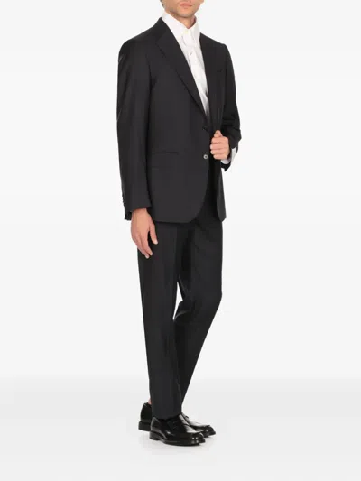 Caruso Single-breasted Suit In Blue