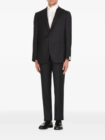 Caruso Single-breasted Suit In Blue