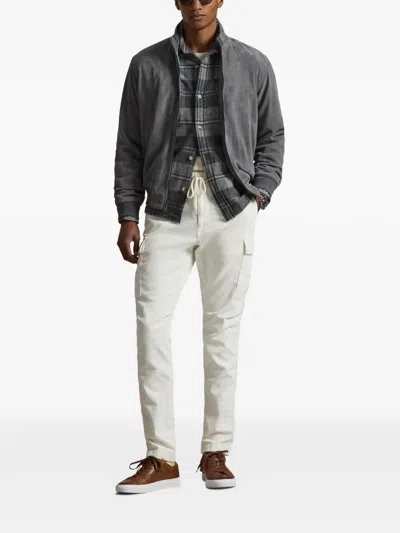 Polo Ralph Lauren Ribbed-hem Bomber Jacket In Gray