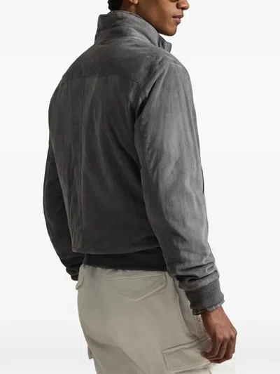 Polo Ralph Lauren Ribbed-hem Bomber Jacket In Gray