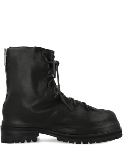 424 Marathon Laced Zip-up Boots In Black