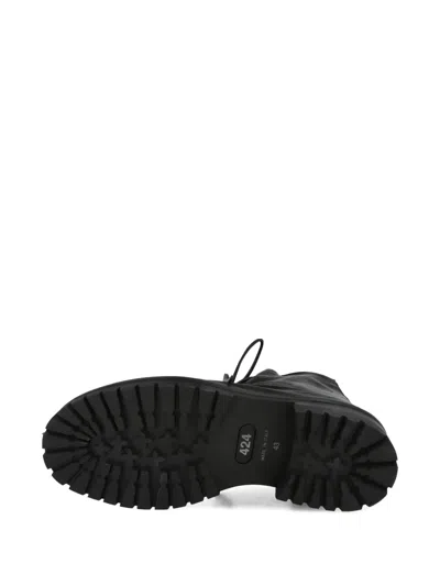 424 Marathon Laced Zip-up Boots In Black