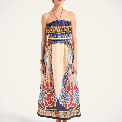 La Doublej Geometric-pattern Midi Dress In Multi