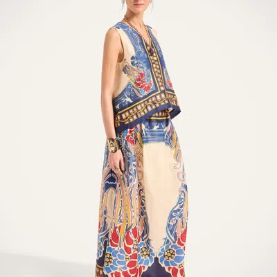 La Doublej Geometric-pattern Midi Dress In Multi