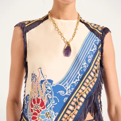 La Doublej Scarf Top In Multi