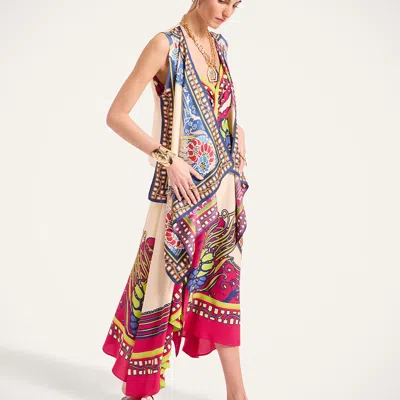La Doublej Reversible Scarf Gilet In Multi