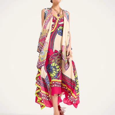 La Doublej Reversible Scarf Gilet In Multi