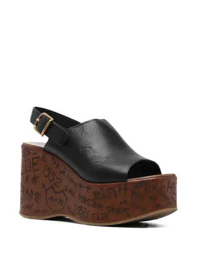 Pre-owned Chloé Wedge-sole Sandals In Black