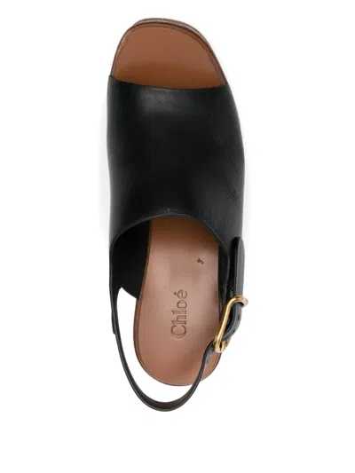 Pre-owned Chloé Wedge-sole Sandals In Black