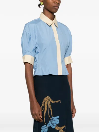 Marni Collared Panelled Top In Blue