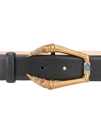 Roberto Cavalli Embellished-buckle Belt In Black