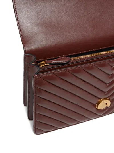 Pinko Medium Love One Chevron Chain Shoulder Bag In Brown