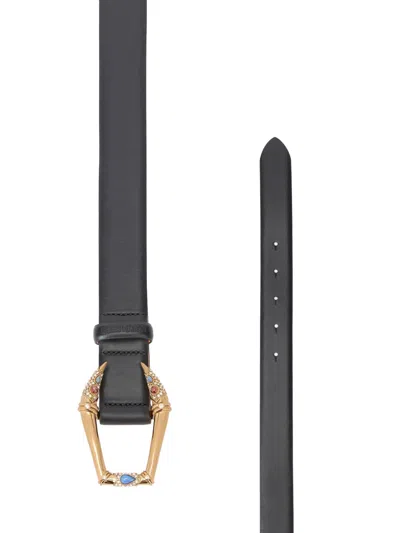 Roberto Cavalli Embellished-buckle Belt In Black