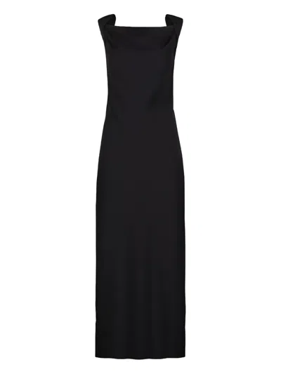 The Row Cowl-neck Dress In Black
