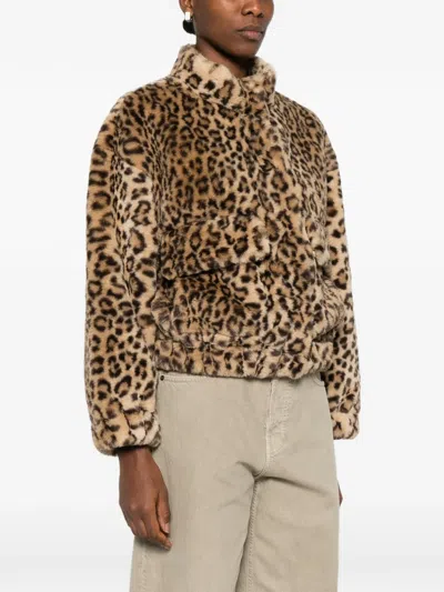 Ba&sh Leopard-print Jacket In Brown