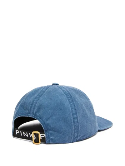 Pinko Embroidered Cotton Hat In Blue