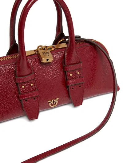 Pinko Buckle-lock Leather Tote Bag In Red