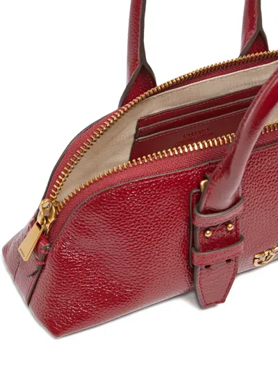 Pinko Buckle-lock Leather Tote Bag In Red