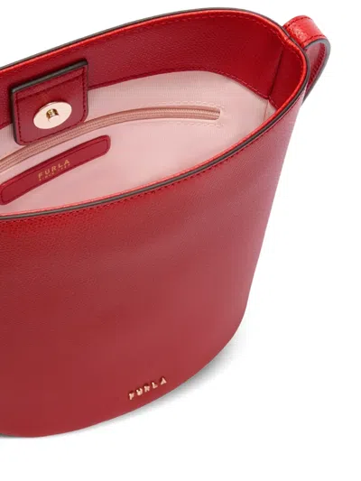 Furla Roxie Charm Leather Bucket Bag In Red