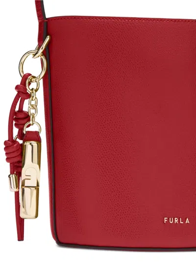 Furla Roxie Charm Leather Bucket Bag In Red