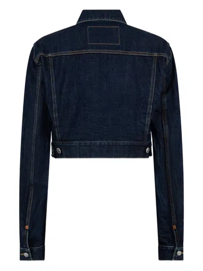 Dsquared2 Cimosa Authentic Japanese Cropped Jean Jackets In Blue