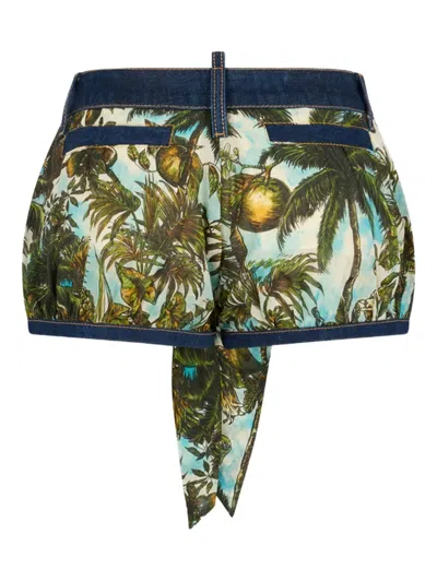 Dsquared2 Palm-print Shorts In Multi