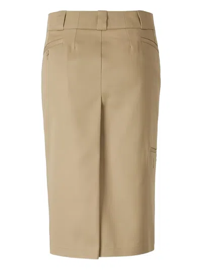 Maison Margiela Tailored Midi Skirt In Brown