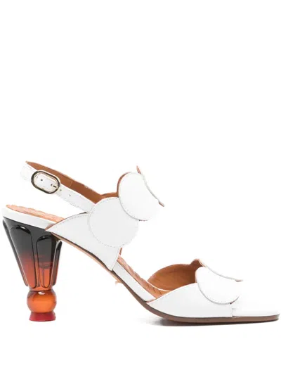 Chie Mihara Round-toe High-heeled Sandals In White