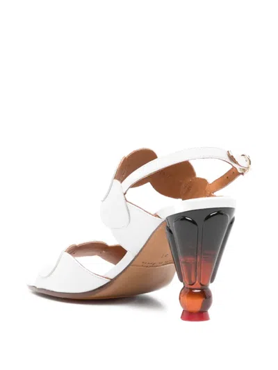 Chie Mihara Round-toe High-heeled Sandals In White