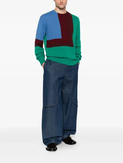 Loewe Wool Sweater Knitwear Multicolor In Green