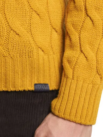 Fay Cable Knit Roll-neck Sweater In Yellow