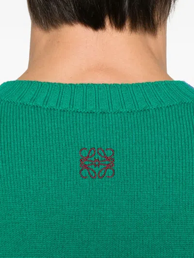 Loewe Wool Sweater Knitwear Multicolor In Green